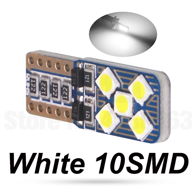White T10 светодиодный светильник CANBUS для автомобиля 194 W5W светодиодный 3030 SMD 501 автоматический поворотный светильник для номерного знака - Испускаемый цвет: White