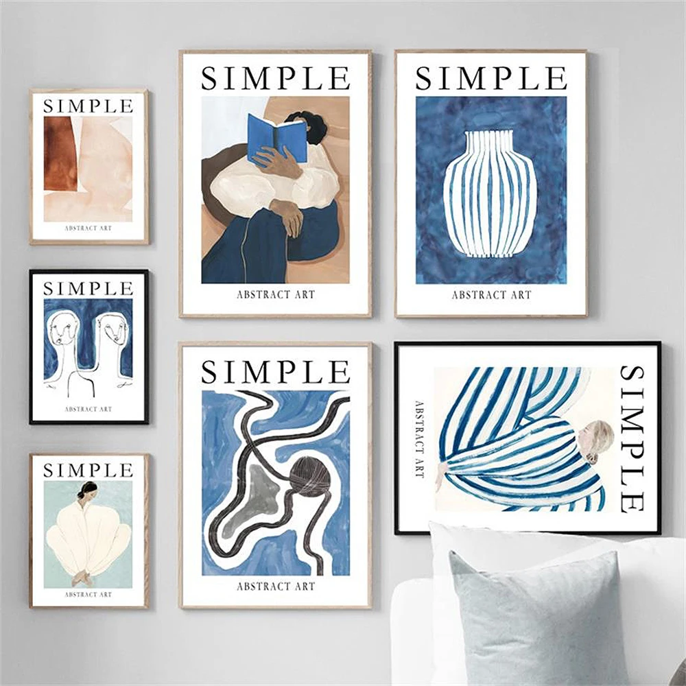

Matisse Simple Posters And Prints Girl Lines Vase Leaf Abstract Wall Art Canvas Painting Vintage Pictures For Living Room Decor