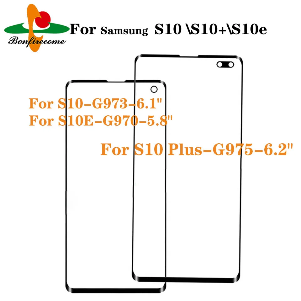 10Pcs \ Lotto Per Samsung Galaxy S10 S10E S10 + S10 Più Anteriore Dello Schermo Di Tocco Del Pannello A Cristalli Liquidi Fuori Di Vetro Copriobiettiv