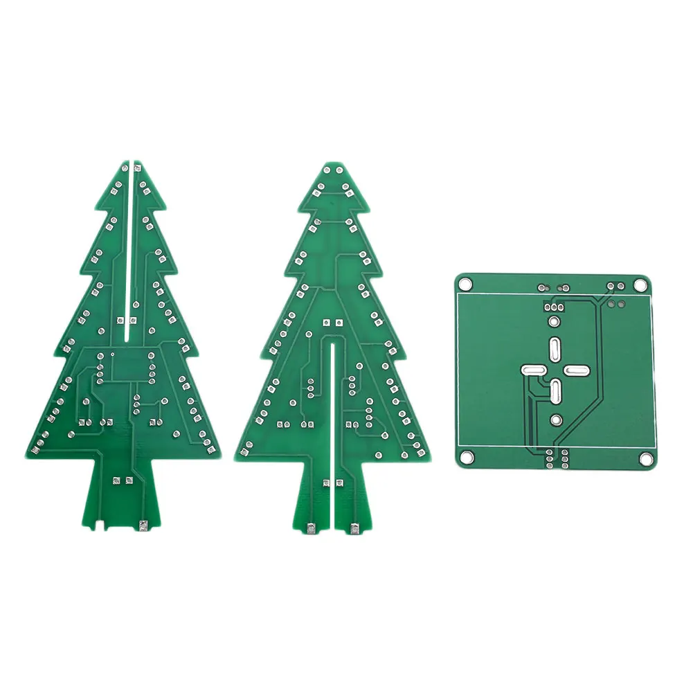 3D Xmas Christmas Trees DIY Kit LED Light Flash 3 Colors Circuit Gift Decor