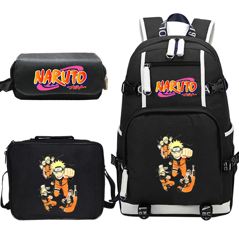 14 Героя аниме «Наруто рюкзак Mochila Feminina 3 шт./компл. сумки для обедов Карандаш Чехол подростковые школьные сумки путешествия рюкзак Для женщин рюкзак для ноутбука - Цвет: 14
