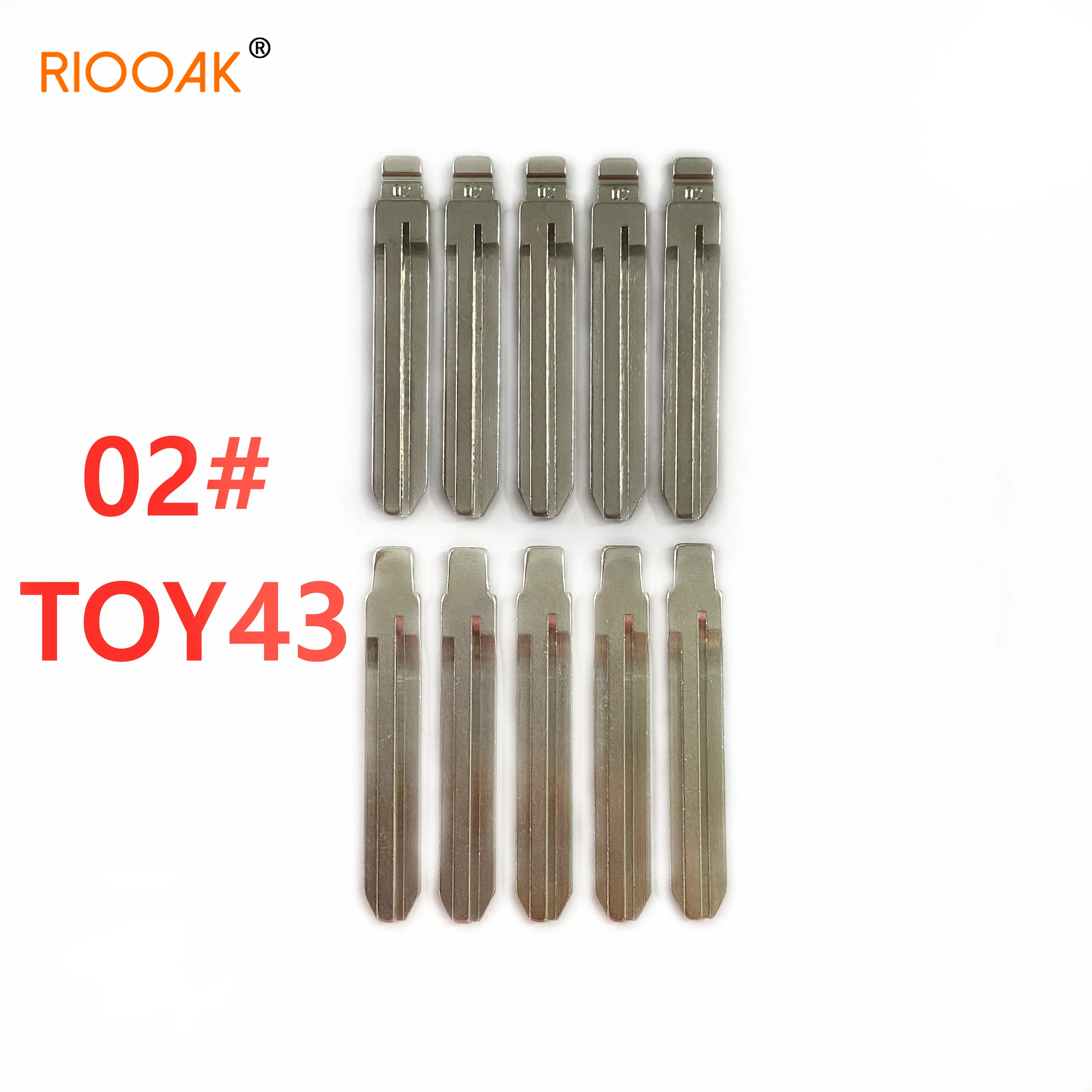 RIOOAK #02 KD Replacement Car Key Blade LISHI TOY43 For Toyota Camry Corolla Highlander RAV4 Yaris Key Uncut Blank Car-styling car key shell car key