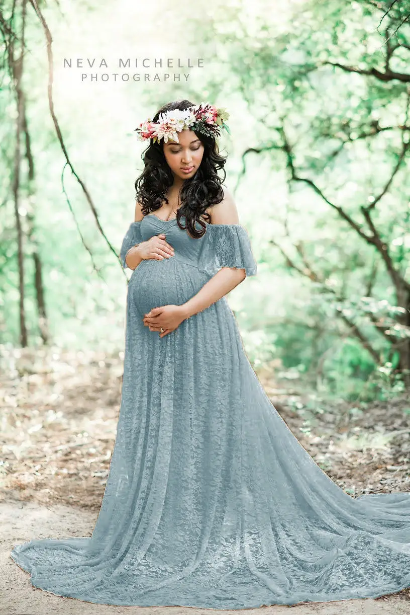 New Lace Maternity Dresses Elegence Pregnancy Dress Photography Long Pregnant Women Maxi Gown For Baby Shower Photo Shoots Props (24)