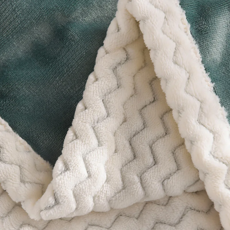

Simple Dormitory Single Double Office Plain Color Blanket Solid Color Double-sided Plush Thick Flannel Blanket Sub-