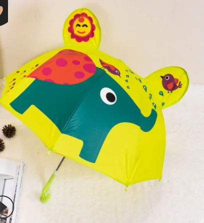 Детский чехол, зонтик для защиты от солнца, УФ-защита от ветра, складной зонт с 3D рисунком, защищающий от дождя и дождя, Ветрозащитный зонтик - Цвет: I