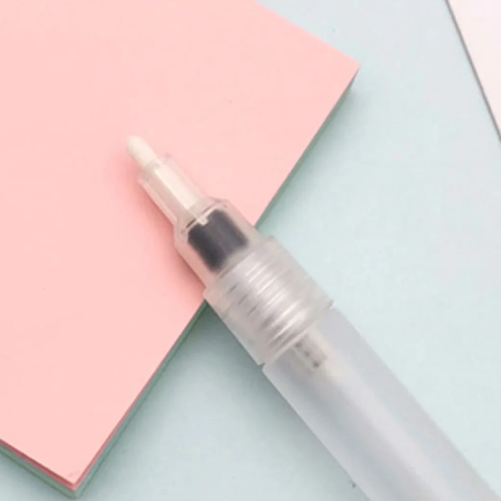 Clear Plastic Round Tips 3mm Flat Tip Watercolor Oil Acrylic Paints Marker Pen Empty Tube Ink Fountain Refill Pen