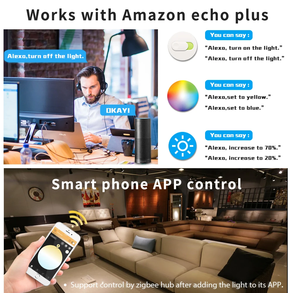 G светодиодный OPTO умный дом с технологией Zigbee RGB теплый белый светильник 5 Вт GU10