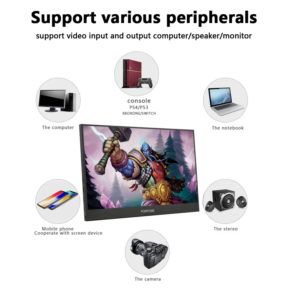  Multi-Function Convenient 17.3-inch IPS 178° HDMI High-Definition Portable Display 1080p Extended M