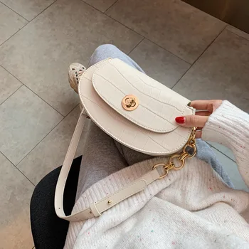 

bags for women 2020 new trend luxury handbags crossbody shoulder chains sling strap fashion leather simple vintage baguette bag