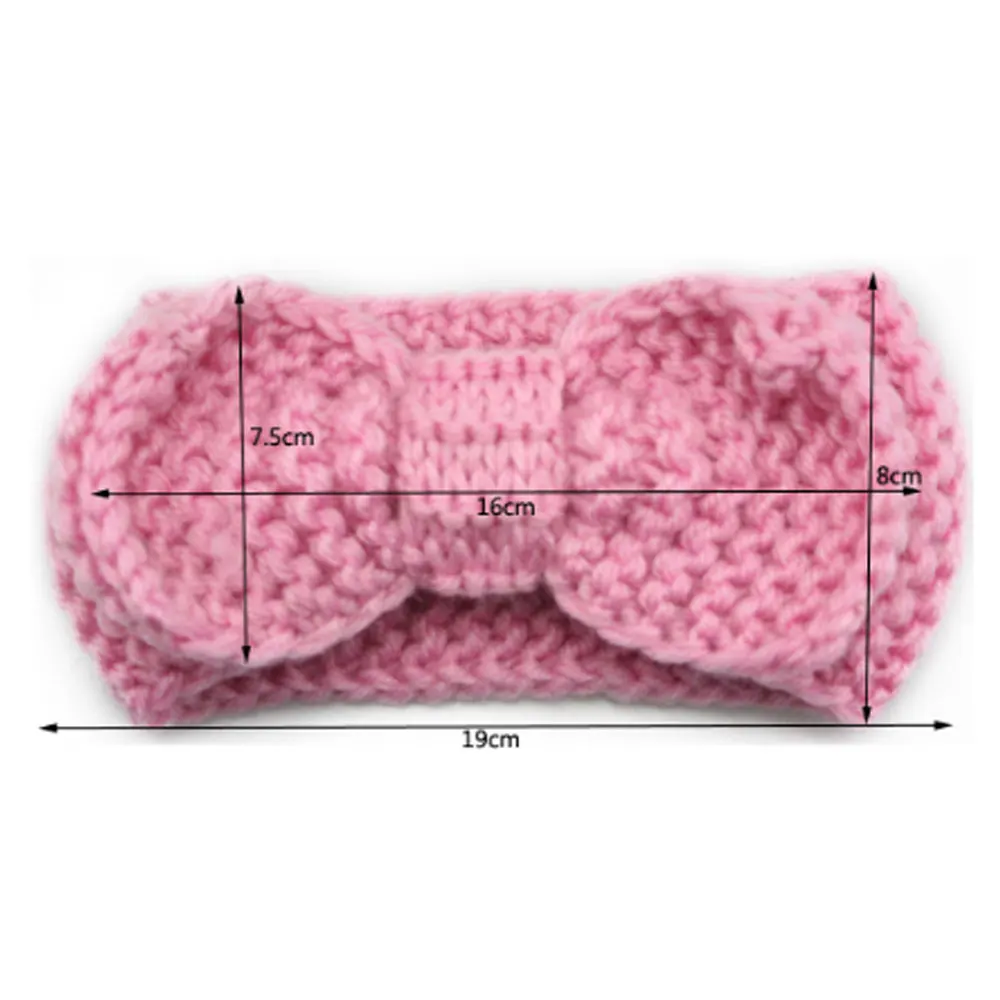 1Pcs Baby Toddler Little Girl Winter Cute Bowknot Crochet Knit Headband Hairband Ear Warmer