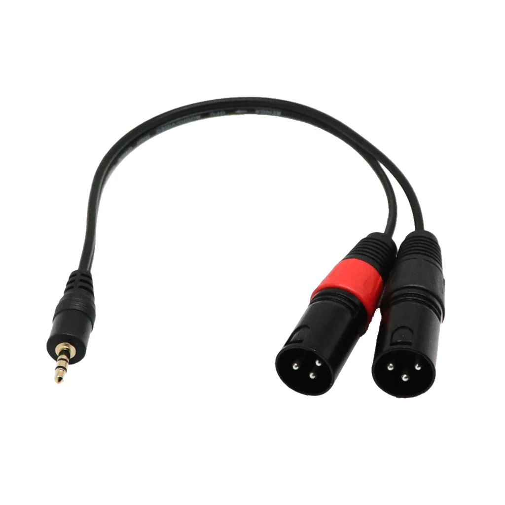 2 шт. 1Ft 1/8 ''3,5 мм стерео штекер TRS аудио на двойной 2 3-конт. XLR Мужской кабель сплиттер