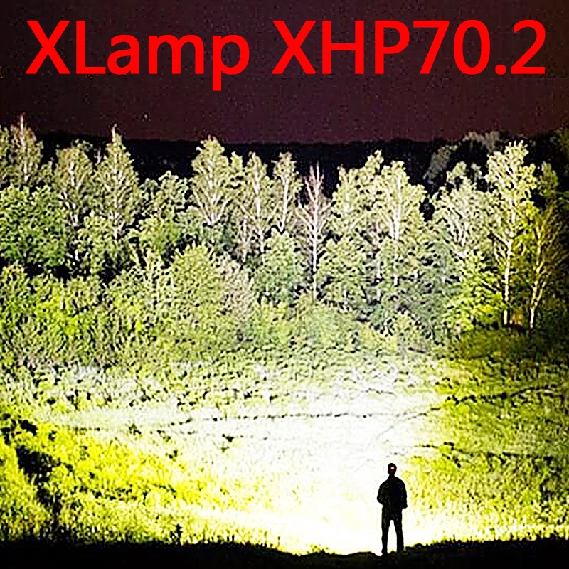 Самый мощный светодиодный фонарик использует 26650 водонепроницаемый xhp70.2 3 режима