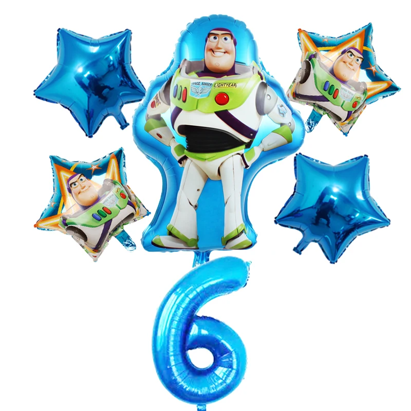 Balloons-10-1Set 1 набор,, игрушечный Сказочный светильник Базз, год, воздушные шары из мультфильма, фольга, гелий, 32 дюйма, цифры, синие воздушные шары, История игрушек, шары с днем рождения - Цвет: Balloons-10-1Set