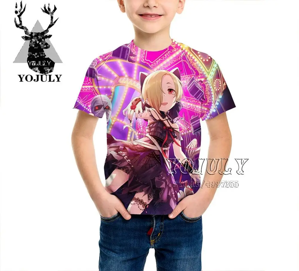 YOJULY/детская одежда Idol Master, Детская футболка с 3d принтом Золушки для девочек и мальчиков Лидер продаж, модные футболки A467