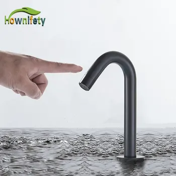 

Black Chrome Basin Sink Faucet Smart Touch Single Cold Faucet Deck Mounted Bathroom Wash Faucets