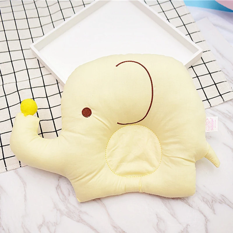 Baby Pillows Bed Crib Sleep Cushion Infant Elephant Cute Flat Head Children Pillow Breast Feeding Soft Pink Yellow Blue Green