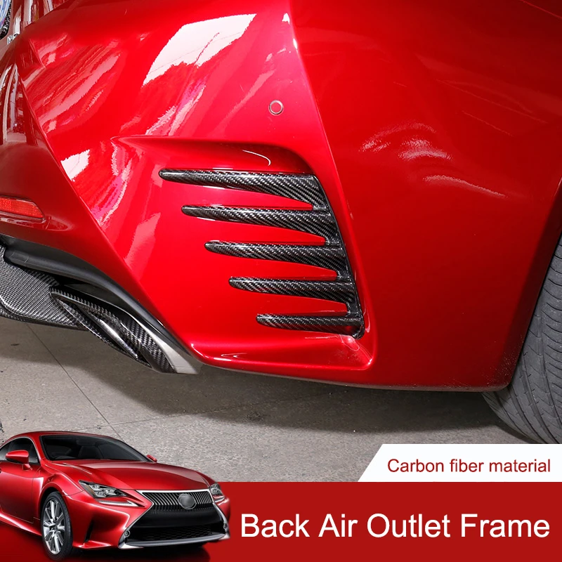 

QHCP 2Pcs/Set For Lexus RC300 200T Carbon Fiber Black Rear Air Duct Frame Modified Air Outlet Frame Exterior Accessories