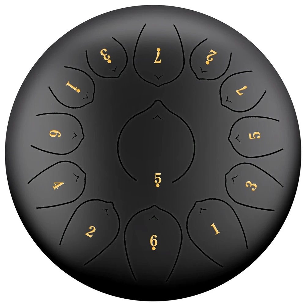 

12 Inch Tongue Drum Mini 13-Tone Steel Tongue Drum C Key Hand Pan Drum With Drum Mallets Carry Bag Percussion Instrument