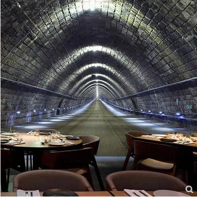 

3D Time Tunnel Space Extension Wallpaper Retro Nostalgic Restaurant KTV Bar Internet Cafe Night View Wallpaper Mural