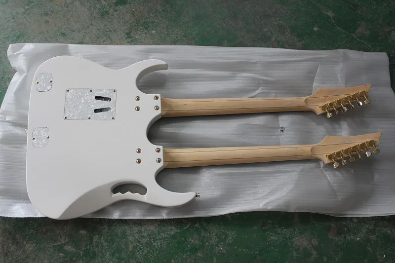 Китайская Гитара Фабрика Custom shop белый цвет двойные шеи электрогитара 6+ 6 струн 7yue12