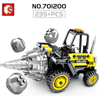 

Sembo City Bit truck Road Roller Building Blocks Technic Engineer car Model educational Bricks Toys For Children birthday Gift