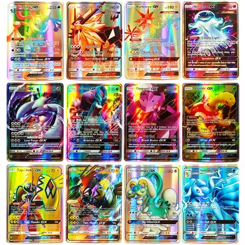 

TAKARA Tomy GX EX Energy Trainer 100pcs 60pcs MEGA Toys for Children Shining POKEMON Cards Battling Game Flash Card