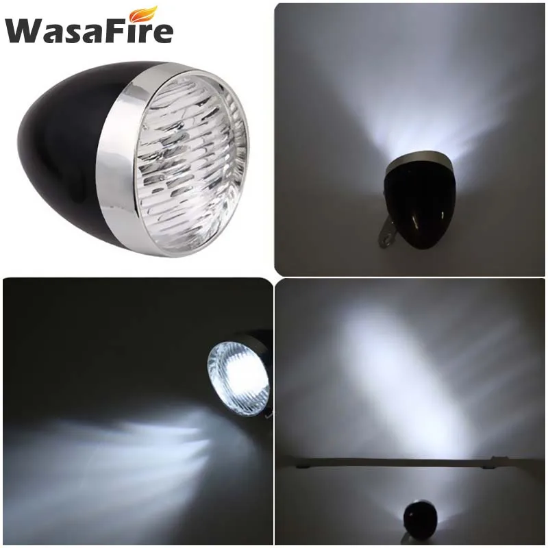

Bicycle Bike 3 LED Front Light Headlight Vintage Flashlight Safety Headlamp Dark Night Lamp Flash Lighting Outdoor
