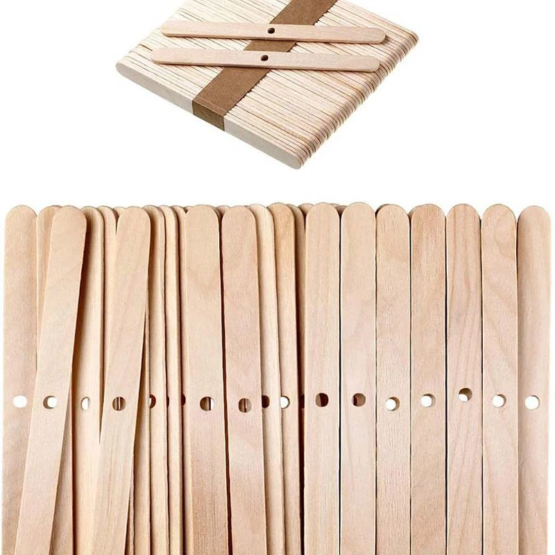 50pcs/set Wood Wooden Wicks Wax Candles Core Craft DIY Making Supplies Kit 