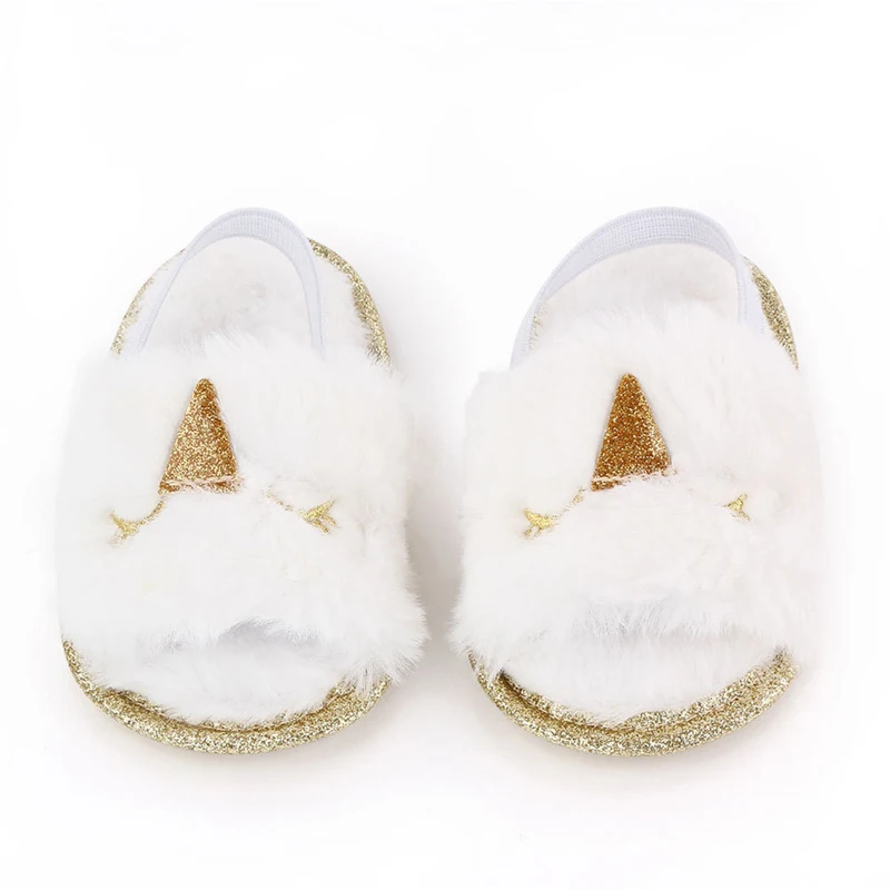 Unicorn Flock Baby Shoes Newborn Soft Sole Walking Shoes Indoor Infant Baby First Walkers Toddlers Slip-on Boys Girls Crib Shoe