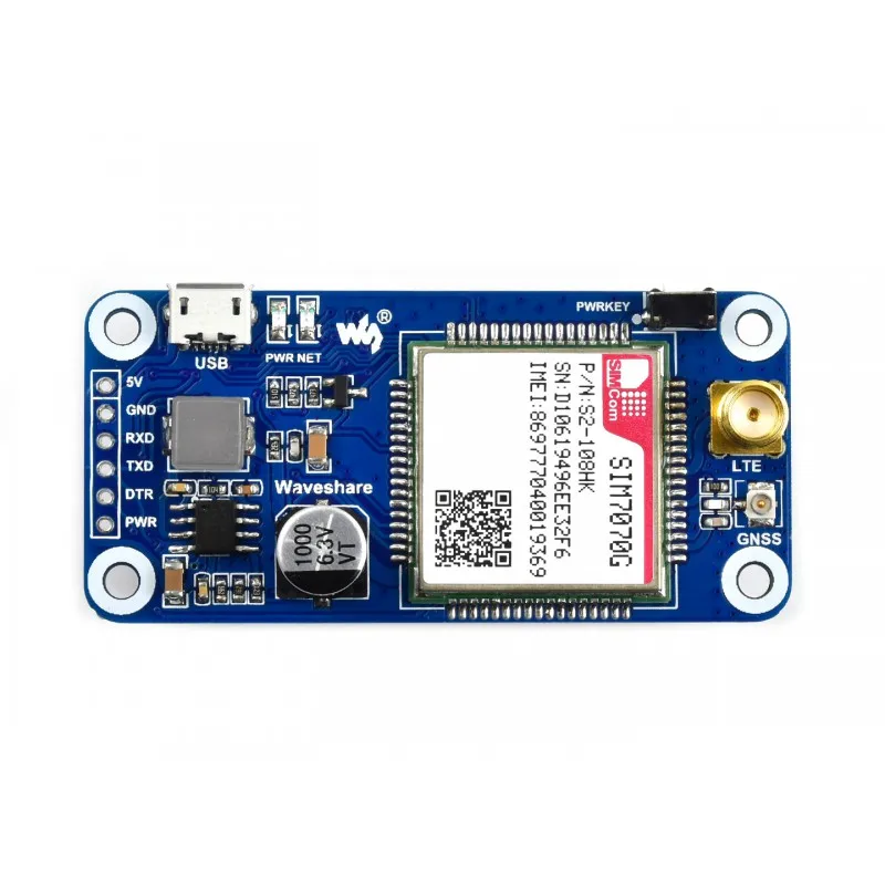   4/3 Zero/Zero W ۷ι  , GNSS Ŵ, SIM7070G NB-IoT, Cat-M, GPRS HAT