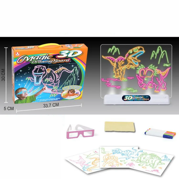 

Hot Sales Children Doing Homework Painted Wipable Write LED Educational Lights 3D Creative Environmentally Friendly Graffiti Ske