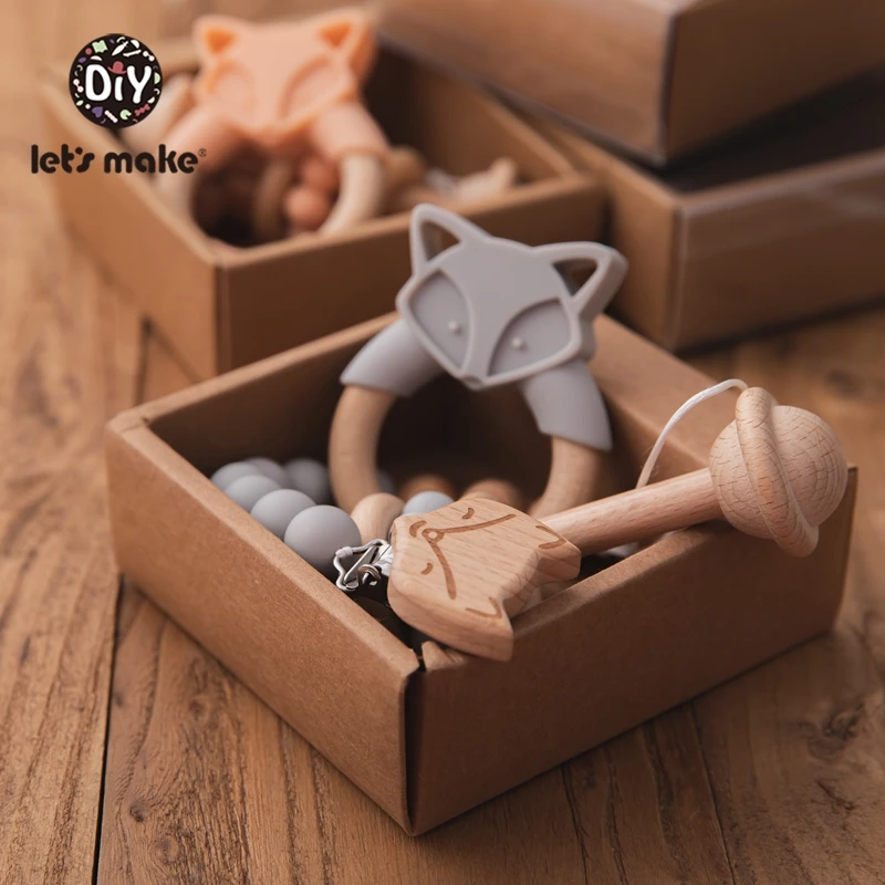 Fox Teether, produto comestível, BPA Baby Toys,