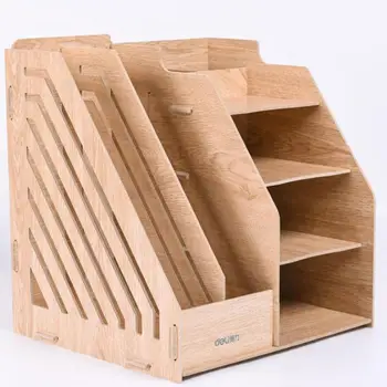 

Wood Document Shelf Desktop Receiving Bookshelf Stationery Office Supplies Rack Document Frame Household Wholesale