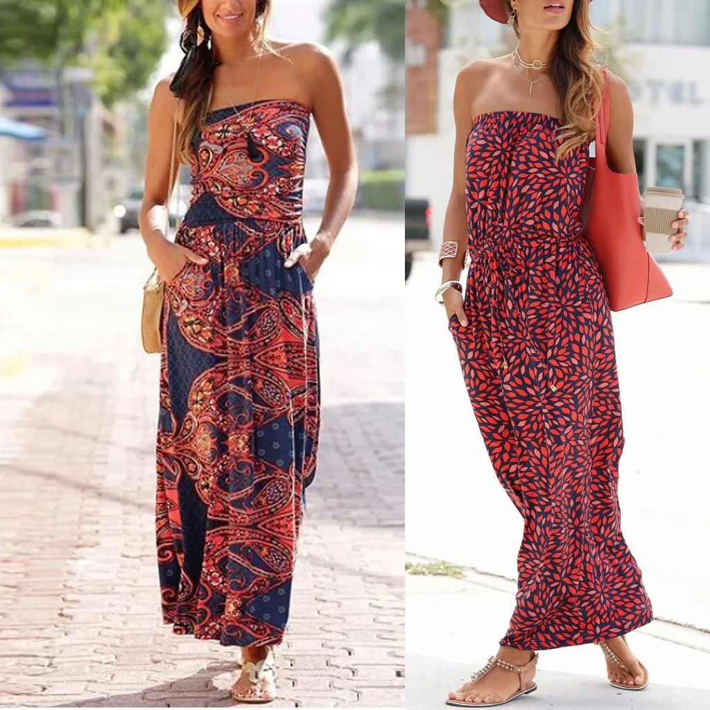 bandeau maxi dress beach