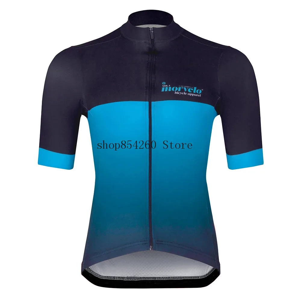 Couple Blue Polka Dot Cycling Jersey Elastic Arm Bands Clothing Female Male Bicycle Riding Shirt