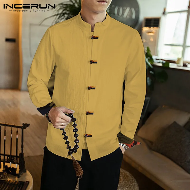 Chinese Style Men Shirt Streetwear Cotton Stand Collar Long Sleeve Camisa Vintage Tang Suit Men 2020 Chic Casual Shirts INCERUN Chinese Style Men Shirt Streetwear Cotton Stand Collar Long Sleeve Camisa Vintage Tang Suit Men 2020 Chic Casual Shirts INCERUN