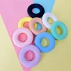 5pcs Donut Round Silicone Teether  Beads Baby Teething Ring  Food Grade Teething Necklace Toy Baby Products 2