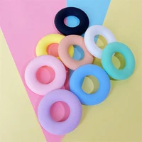 5pcs Donut Round Silicone Teether  Beads Baby Teething Ring  Food Grade Teething Necklace Toy Baby Products 2