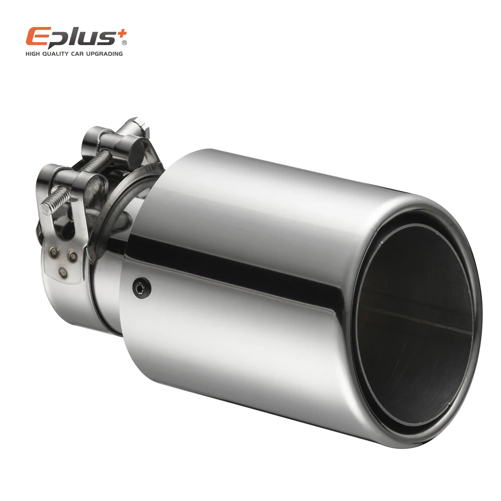 EPLUS Car Stainless Steel Muffler Tip Exhaust System Universal Crimping Silver Decoration Exhaust Pipe Mufflers for Akrapovic exhaust muffler tip exhaust pipe muffler