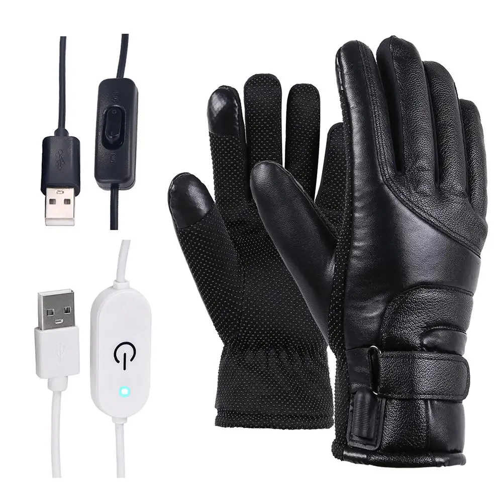 Heated-Gloves Touch-Screen Cycling Warm Electric Winter Women Windproof for Usb-Powered