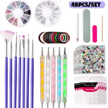 Кисть для дизайна ногтей ручка со стразами УФ Гель-лак для ногтей наконечники Лаки подкладка ручка для рисования 3d Маникюр градиентные кисти инструмент 11 шт