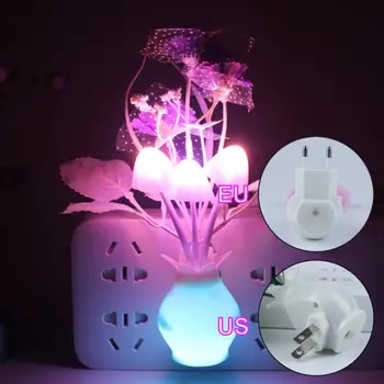 

US/EU Plug Energy-saving Light Control Induction LED Night Light Romantic Colorful Pomegranate Potted Night Light