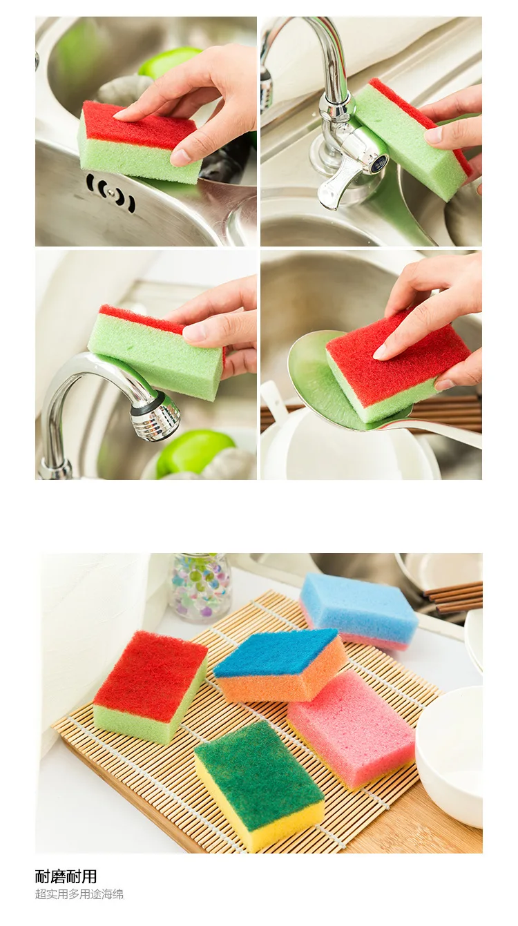 Decontamination Sponge Cleaning Wipe Colorful Sponge Cleaning Wipe 9X6X3 Cm Sleeves