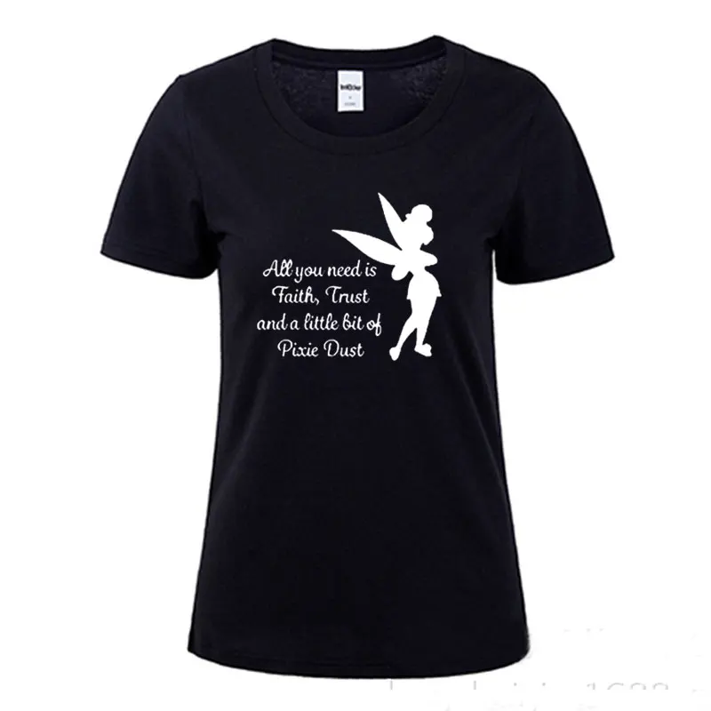 Новая летняя футболка с надписью All you need is a little Faith Trust and Pixie Dust милая Футболка