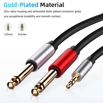 

Audio Cable 3.5mm to Double 6.35mm Aux Cable 2 mono 6.5 Jack to 3.5 Male for Phone to Mixer Amplifier 6.35 Adapter