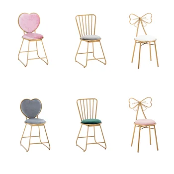 

Nordic net red chair ins makeup chair bedroom chair simple dining chair manicure stool dressing table stool