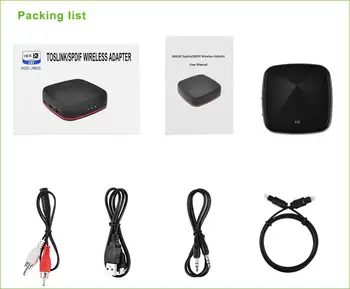 

Bluetooth 5.0 Receiver Transmitter APTX HD Bluetooth Adapter Wireless Optical Audio RCA Support AAC