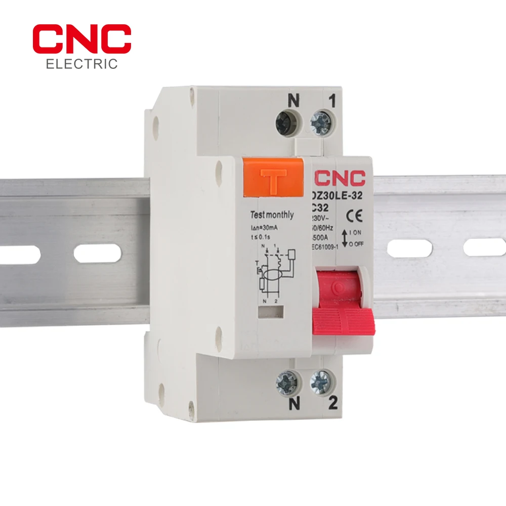 CNC DZ30LE-32 MCB 230V 1P+N 잔류 전류 회로 차단기(과전류 및 단락 전류 누설 보호 기능 포함) RCBO
