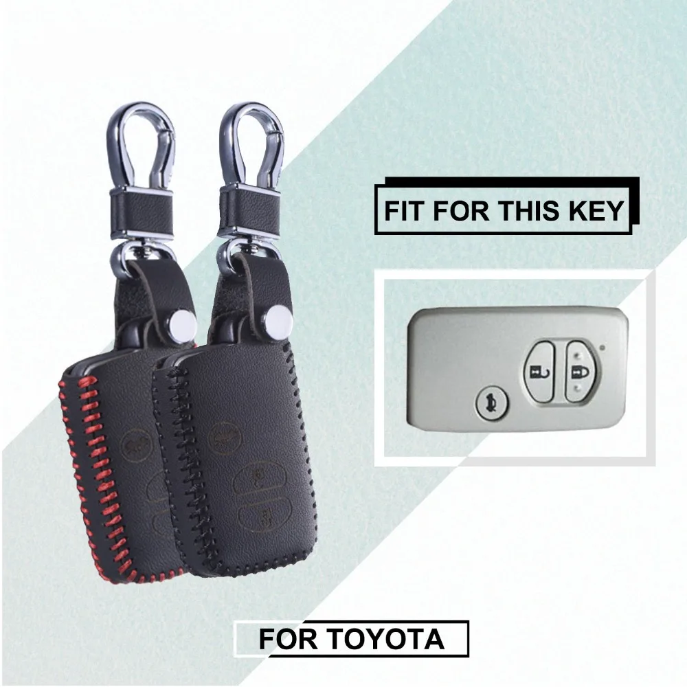 Чехол для ключей из натуральной кожи Toyota Camry Prado Crown 4runner Venza Land Cruiser Prius Vitz|Футляр