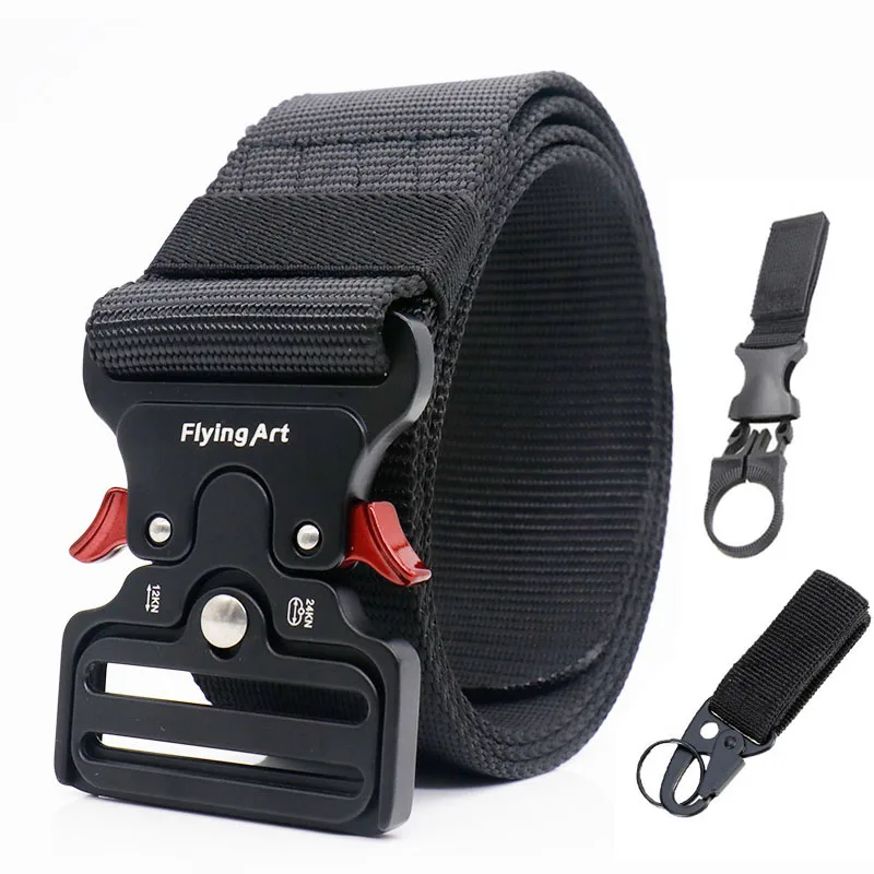 belt with 2 hook 5,0 см тактический ремень армейский военный с металлической пряжкой Cinto SWAT сверхмощный тренировочный поясной ремень для активного отдыха Охотничьи Аксессуары Широкий ремень - Цвет: belt with 2 hook